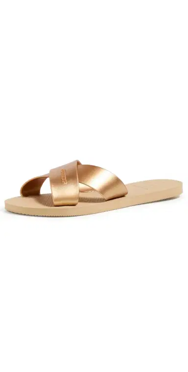 Havaianas Aqua Metallic Sandals Golden | Thumbnail 1