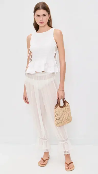 CAROLINE CONSTAS Luella Lace Trimmed Pants | Thumbnail 5 CAROLINE CONSTAS Luella Lace Trimmed Pants | Thumbnail 5