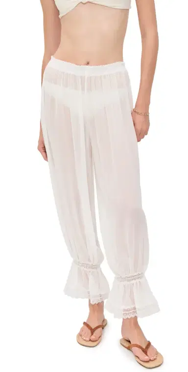 CAROLINE CONSTAS Luella Lace Trimmed Pants | Thumbnail 1 CAROLINE CONSTAS Luella Lace Trimmed Pants | Thumbnail 1