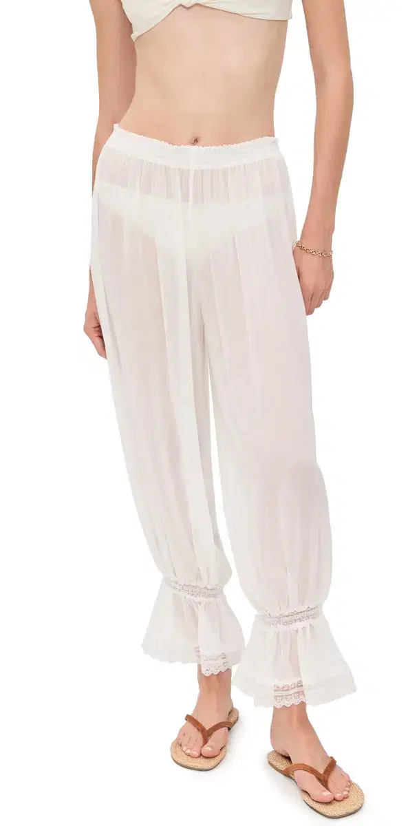 CAROLINE CONSTAS uella ace Trimmed Pants White