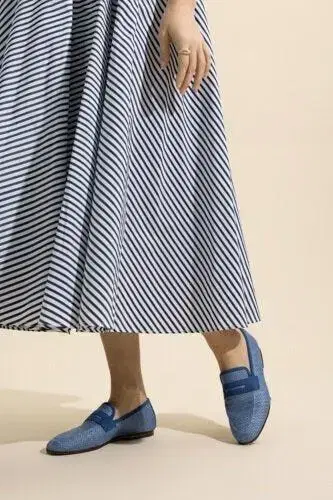SOPHIQUE Essenziale Loafer - Steel Blue Raffia | Thumbnail 2