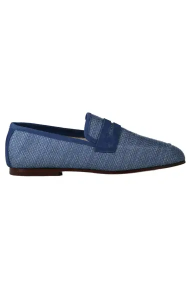 SOPHIQUE Essenziale Loafer - Steel Blue Raffia | Thumbnail 1