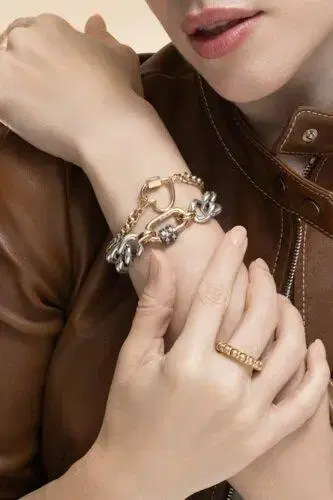 Marla Aaron Mega Curb Bracelet - Silver Yellow Gold - 6iin | Thumbnail 2