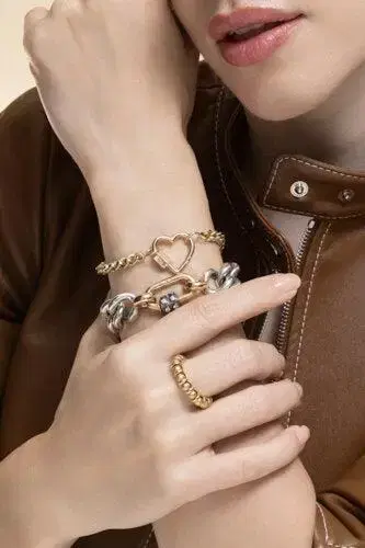 Marla Aaron Mega Curb Bracelet - Silver Yellow Gold - 6iin | Thumbnail 3