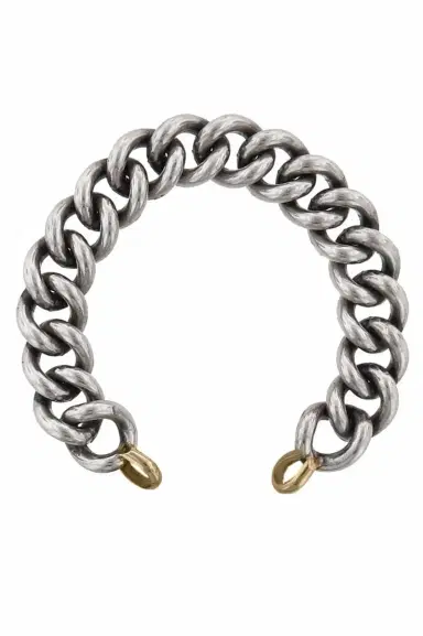 Marla Aaron Mega Curb Bracelet - Silver Yellow Gold - 6iin | Thumbnail 1