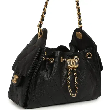 Chanel Chanel Mini 25 Hobo Bag Black Caviar Antique Gold Hardware | Thumbnail 2 Chanel Chanel Mini 25 Hobo Bag Black Caviar Antique Gold Hardware | Thumbnail 2