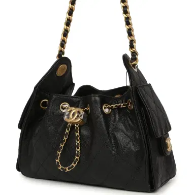 Chanel Chanel Mini 25 Hobo Bag Black Caviar Antique Gold Hardware | Thumbnail 5 Chanel Chanel Mini 25 Hobo Bag Black Caviar Antique Gold Hardware | Thumbnail 5