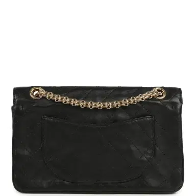 Chanel Chanel Small "Crush" Reissue 225 2.55 Crush Double Flap Bag Black Lambskin Gold Hardware | Thumbnail 4 Chanel Chanel Small "Crush" Reissue 225 2.55 Crush Double Flap Bag Black Lambskin Gold Hardware | Thumbnail 4