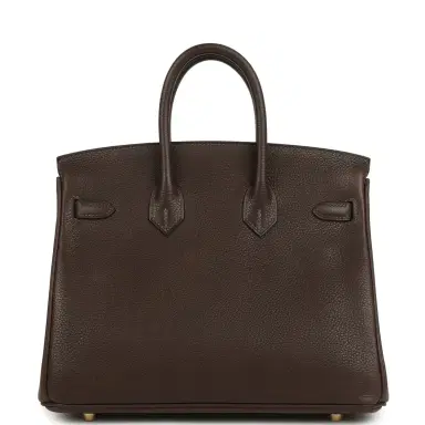 HERMÈS Hermes Birkin 25 Ebene Barenia Faubourg Gold Hardware | Thumbnail 4