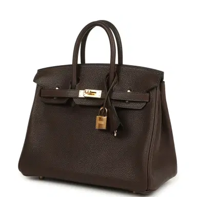 HERMÈS Hermes Birkin 25 Ebene Barenia Faubourg Gold Hardware | Thumbnail 5