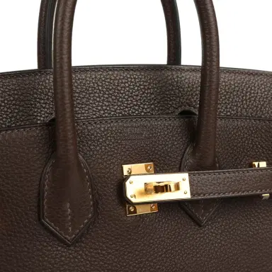 HERMÈS Hermes Birkin 25 Ebene Barenia Faubourg Gold Hardware | Thumbnail 7