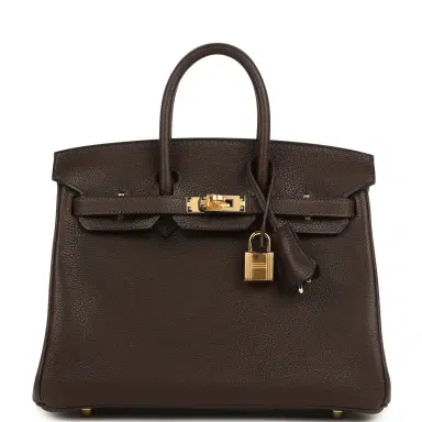 HERMÈS Hermes Birkin 25 Ebene Barenia Faubourg Gold Hardware | Thumbnail 1