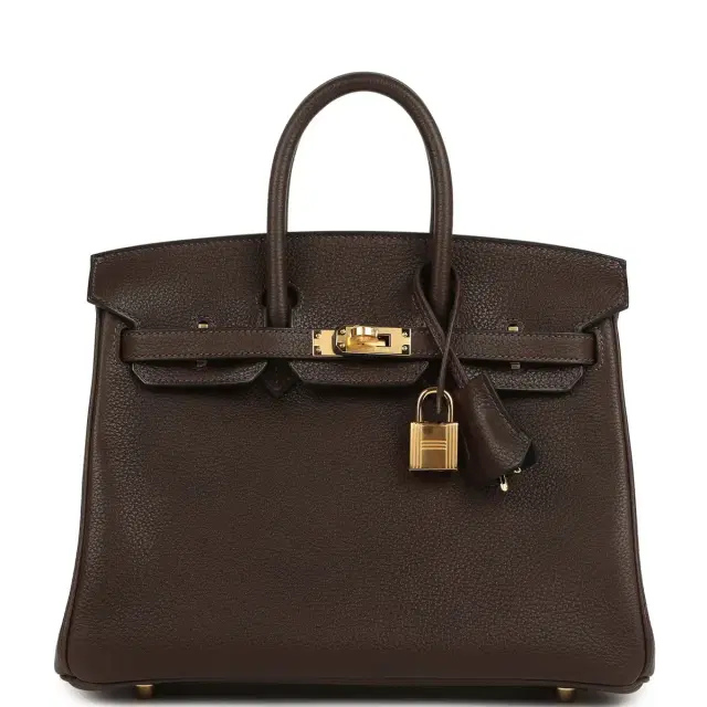 hermes Hermes Birkin 25 Ebene Barenia Faubourg Gold Hardware