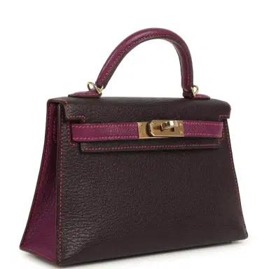 HERMÈS Hermes Special Order (HSS) Kelly Sellier 20 Raisin and Anemone Chevre Mysore Permabrass Hardware | Thumbnail 2 HERMÈS Hermes Special Order (HSS) Kelly Sellier 20 Raisin and Anemone Chevre Mysore Permabrass Hardware | Thumbnail 2