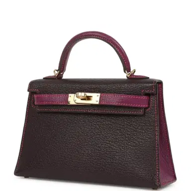 HERMÈS Hermes Special Order (HSS) Kelly Sellier 20 Raisin and Anemone Chevre Mysore Permabrass Hardware | Thumbnail 5 HERMÈS Hermes Special Order (HSS) Kelly Sellier 20 Raisin and Anemone Chevre Mysore Permabrass Hardware | Thumbnail 5