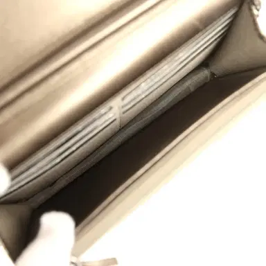 Chanel Pre-owned Chanel Wallet On Chain WOC Anthracite Lizard Ruthenium Hardware | Thumbnail 11