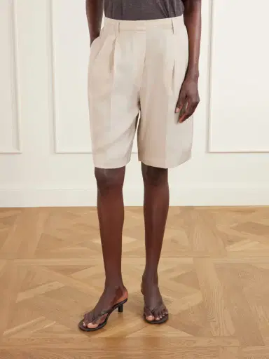 LESET Kim Pleated Woven Shorts | Thumbnail 3
