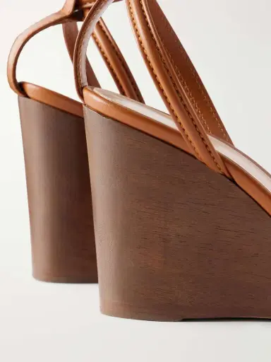Gianvito Rossi 85 Leather Wedge Sandals | Thumbnail 5