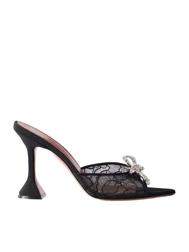 Amina Muaddi Rosie 95 Crystal-embellished Lace Sandals | Thumbnail 1 Amina Muaddi Rosie 95 Crystal-embellished Lace Sandals | Thumbnail 1