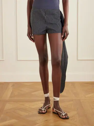 Deiji Studios Belted Striped Organic Cotton Shorts | Thumbnail 2 Deiji Studios Belted Striped Organic Cotton Shorts | Thumbnail 2