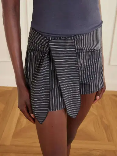 Deiji Studios Belted Striped Organic Cotton Shorts | Thumbnail 5 Deiji Studios Belted Striped Organic Cotton Shorts | Thumbnail 5