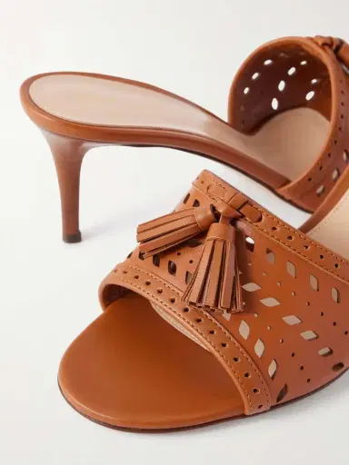 Gianvito Rossi 70 Laser-cut Leather Mules | Thumbnail 5 Gianvito Rossi 70 Laser-cut Leather Mules | Thumbnail 5