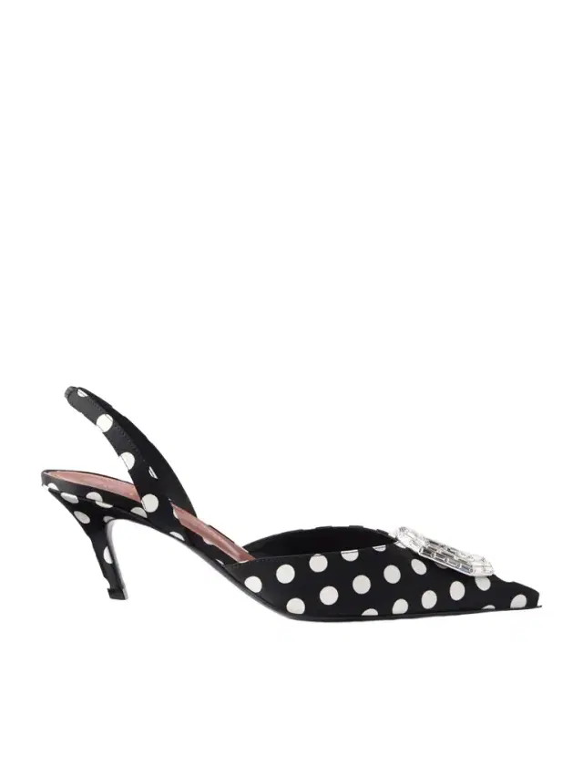 Camelia 60 Polka-dot Velvet Slingback Sandals