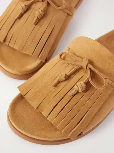 Ancient Greek Sandals Amfiliki Suede Slides | Thumbnail 5 Ancient Greek Sandals Amfiliki Suede Slides | Thumbnail 5