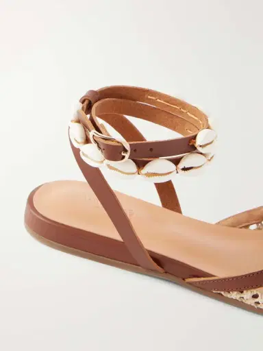Ancient Greek Sandals Filothea Embellished Leather-trimmed Crocheted Sandals | Thumbnail 5 Ancient Greek Sandals Filothea Embellished Leather-trimmed Crocheted Sandals | Thumbnail 5