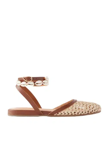 Ancient Greek Sandals Filothea Embellished Leather-trimmed Crocheted Sandals | Thumbnail 1 Ancient Greek Sandals Filothea Embellished Leather-trimmed Crocheted Sandals | Thumbnail 1