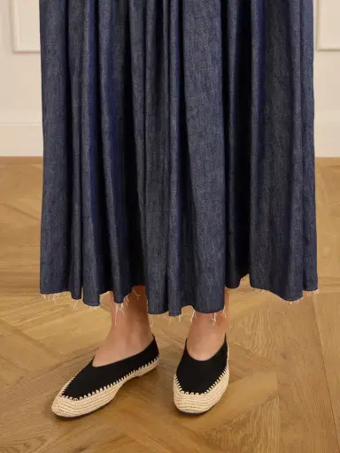 Gabriela Hearst Strength Suede And Raffia Flat | Thumbnail 2