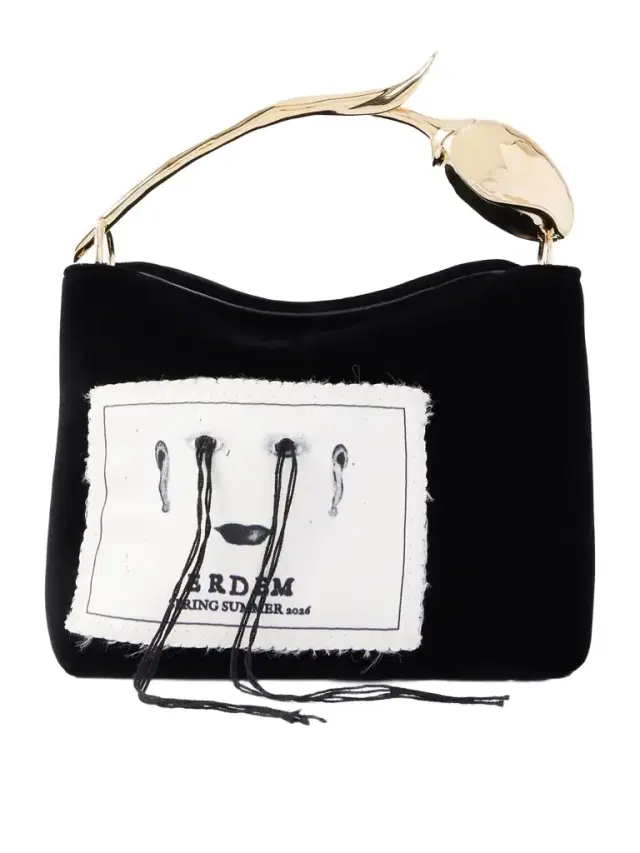 Bloom Mini Appliquéd Velvet Clutch Bag