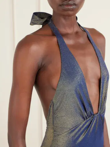 Zimmermann Aster Twisted Metallic Halterneck Swimsuit | Thumbnail 4 Zimmermann Aster Twisted Metallic Halterneck Swimsuit | Thumbnail 4