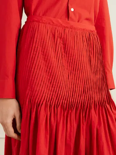 Auralee Pleated Cotton-poplin Midi Skirt | Thumbnail 5