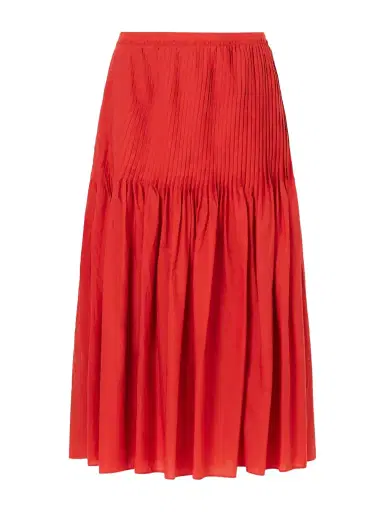 Auralee Pleated Cotton-poplin Midi Skirt | Thumbnail 1