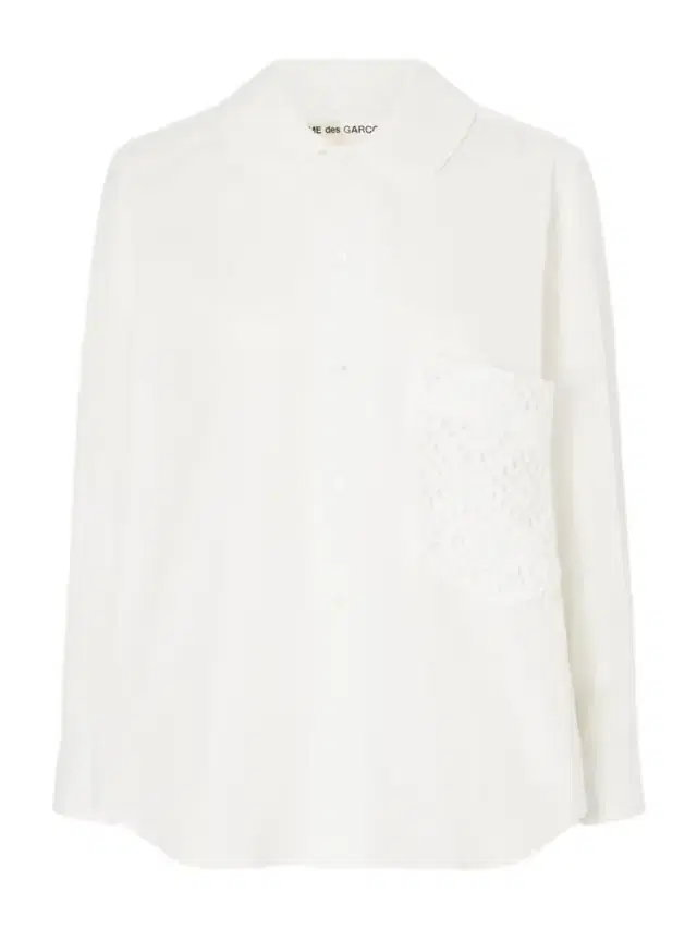 Crochet-trimmed Cotton-poplin Shirt