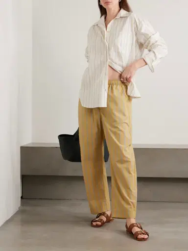 Jamie Haller The Boxer Striped Cotton-poplin Barrel-leg Pants | Thumbnail 2