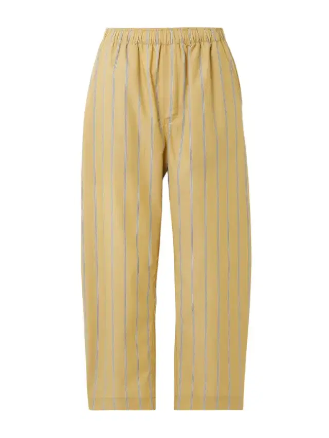 Jamie Haller The Boxer Striped Cotton-poplin Barrel-leg Pants