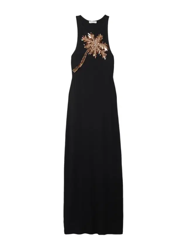 Embellished Stretch-cotton Jersey Midi Dress