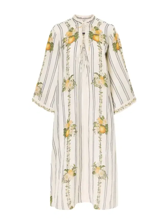 Agua by Agua Bendita Datil Striped Floral-print Gauze Coverup