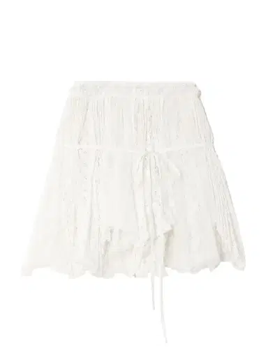 JW Anderson Asymmetric Tie-detailed Lace Mini Skirt | Thumbnail 1 JW Anderson Asymmetric Tie-detailed Lace Mini Skirt | Thumbnail 1