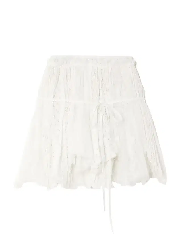 Asymmetric Tie-detailed Lace Mini Skirt