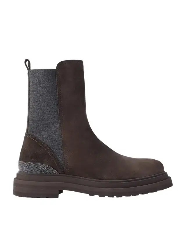Brunello Cucinelli Bead-embellished Suede Chelsea Boots
