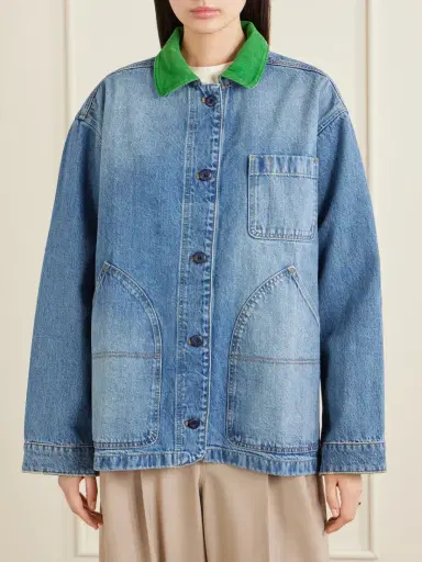 DÔEN Pascual Corduroy-trimmed Denim Jacket | Thumbnail 3