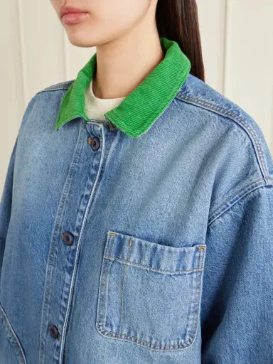 DÔEN Pascual Corduroy-trimmed Denim Jacket | Thumbnail 5