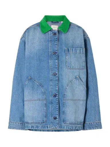 DÔEN Pascual Corduroy-trimmed Denim Jacket | Thumbnail 1