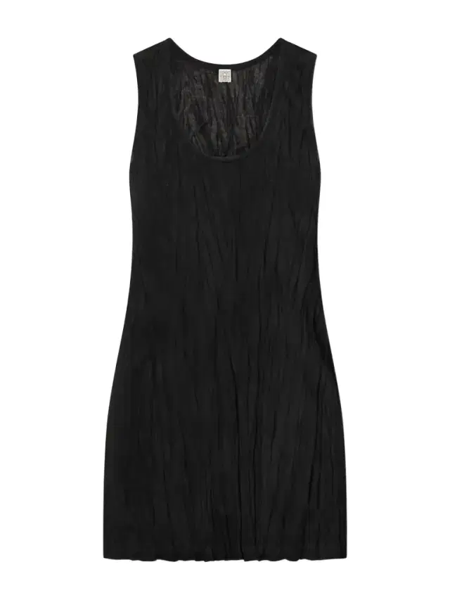 Crinkled Viscose Knit Tank