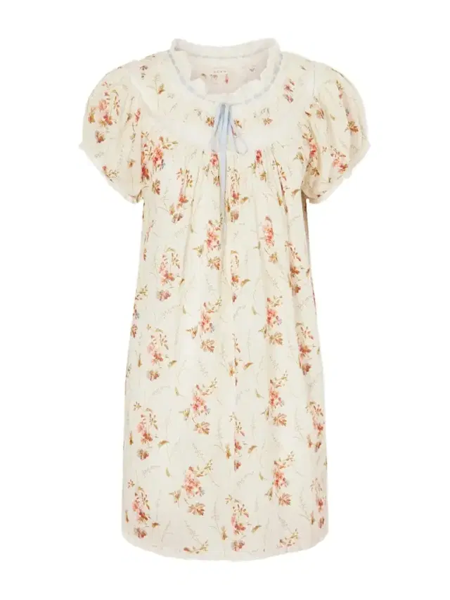 Daphne Lace-trimmed Pintucked Floral-print Organic Cotton-voile Mini Dress