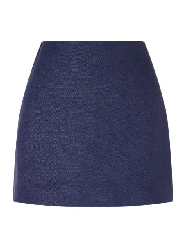 Nightbreak Linen, Wool And Silk-blend Mini Skirt