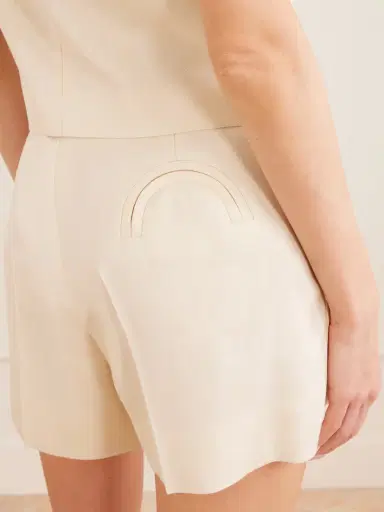 Blazé Milano Danae Mid-rise Pleated Canvas Shorts | Thumbnail 5 Blazé Milano Danae Mid-rise Pleated Canvas Shorts | Thumbnail 5